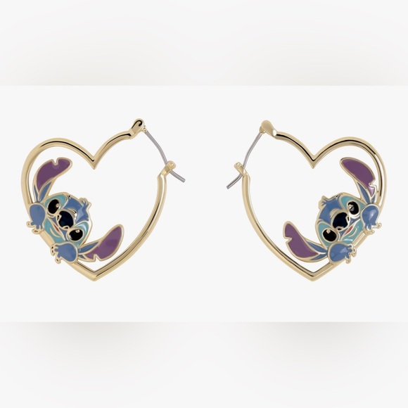 Disney Stitch Heart Earrings NIB - Picture 2 of 4